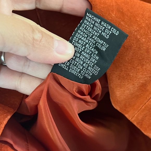 Pritti Kristen Blake Orange Washable Suede Full-Zip Jacket Size Large NWT - Picture 9 of 11